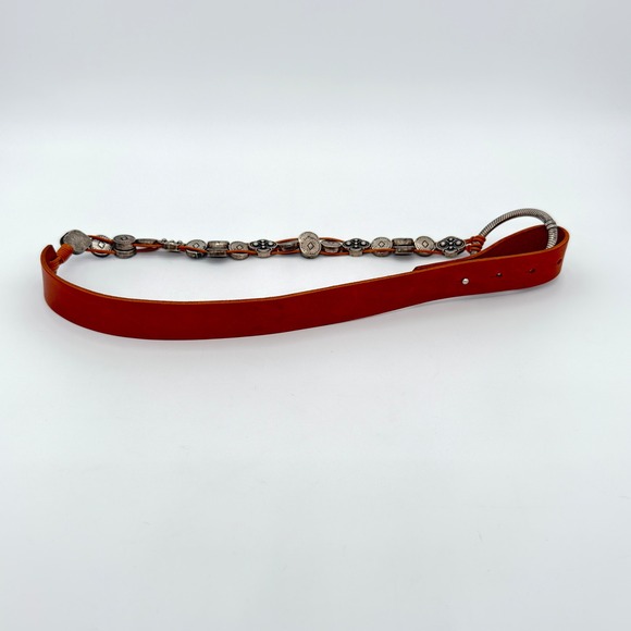 Antoniazzi Firenze Italian Leather Concho Belt Brown Ring Western Boho M NWOT - Picture 6 of 6